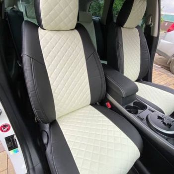 Авточехлы Автопилот Чёрный красный Ромб